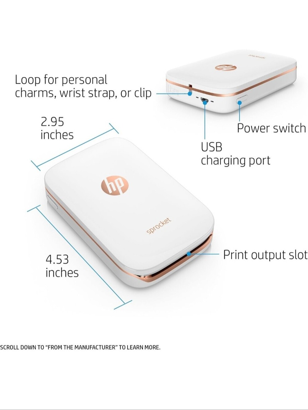 HP Sprocket Portable Photo Printer, Print Social Media Photos on 2x3 Sticky-Back - Picture 8 of 13